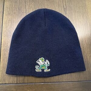 Notre Dame Fighting Irish Beanie Navy Vtg Top Of The World Made In Korea